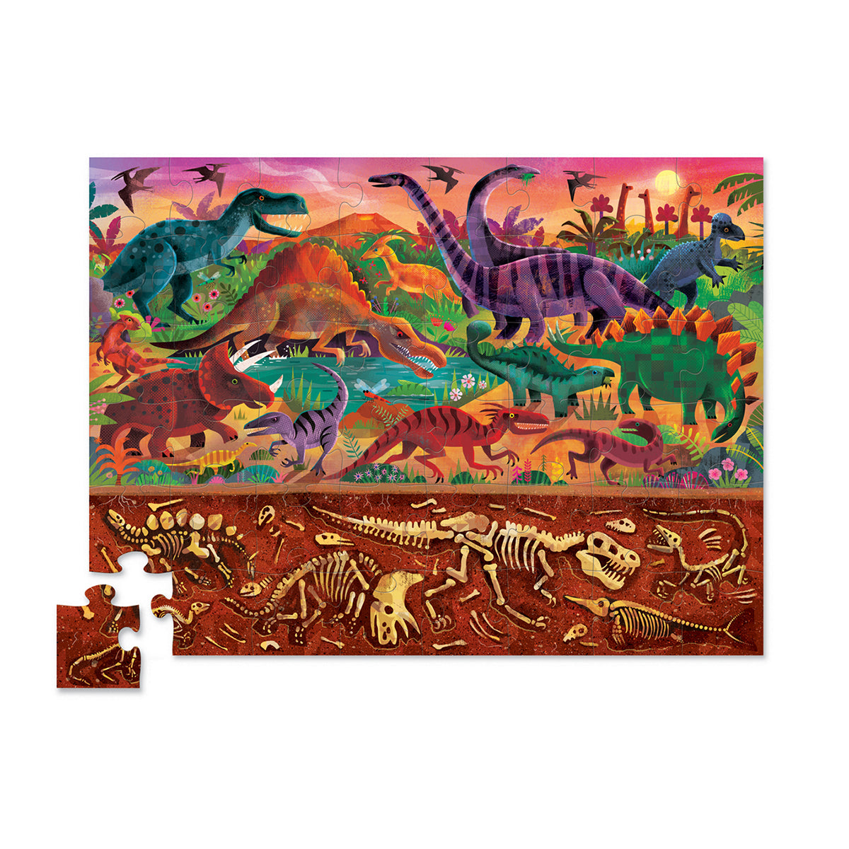 Above + Below Dinosaur World 48-Piece Puzzle