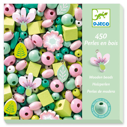 Wooden Beads Jewelry Kit | Flowers and Foliage