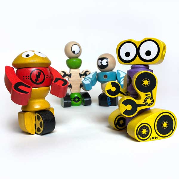 Tinker Totter Robots | Wooden Mix & Match
